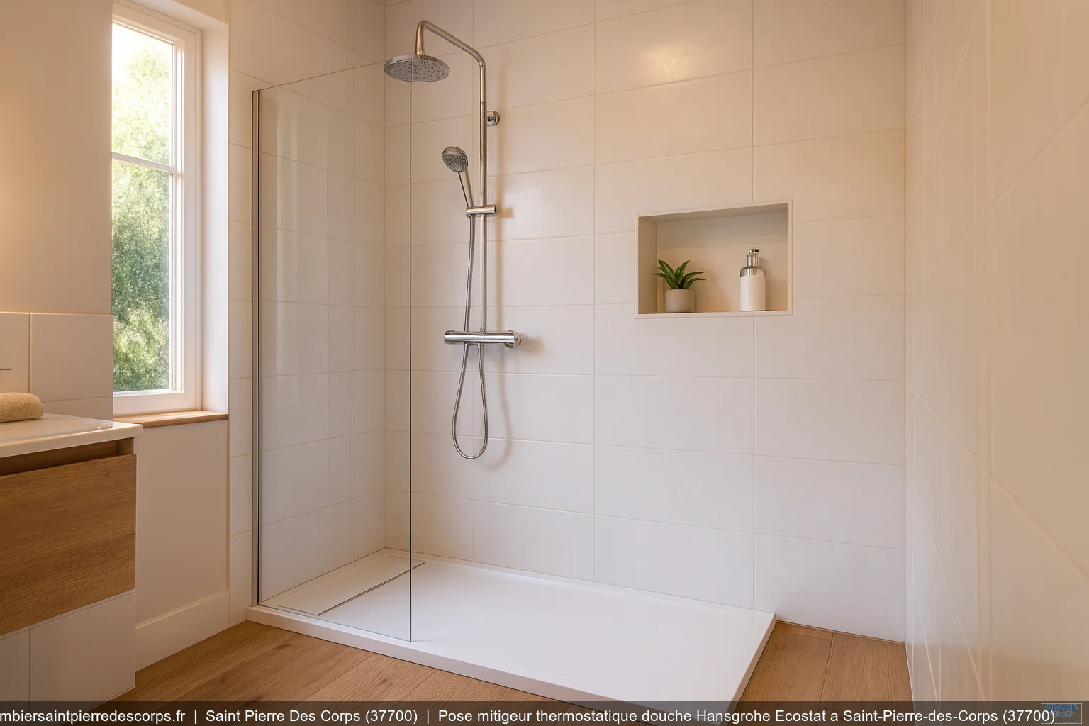 Pose mitigeur thermostatique douche Hansgrohe Ecostat a Saint-Pierre-des-Corps (37700)